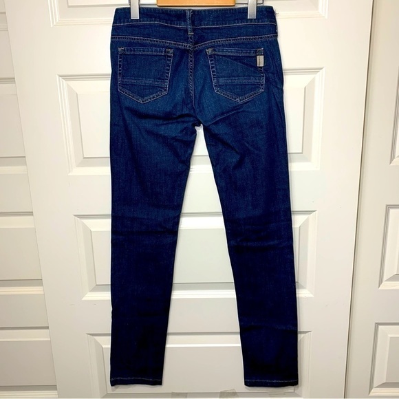𝅺MANGO Jeans Vintage Dark Wash Low Rise Skinny Jeans 5 Pockets Size 6 US - Picture 5 of 10